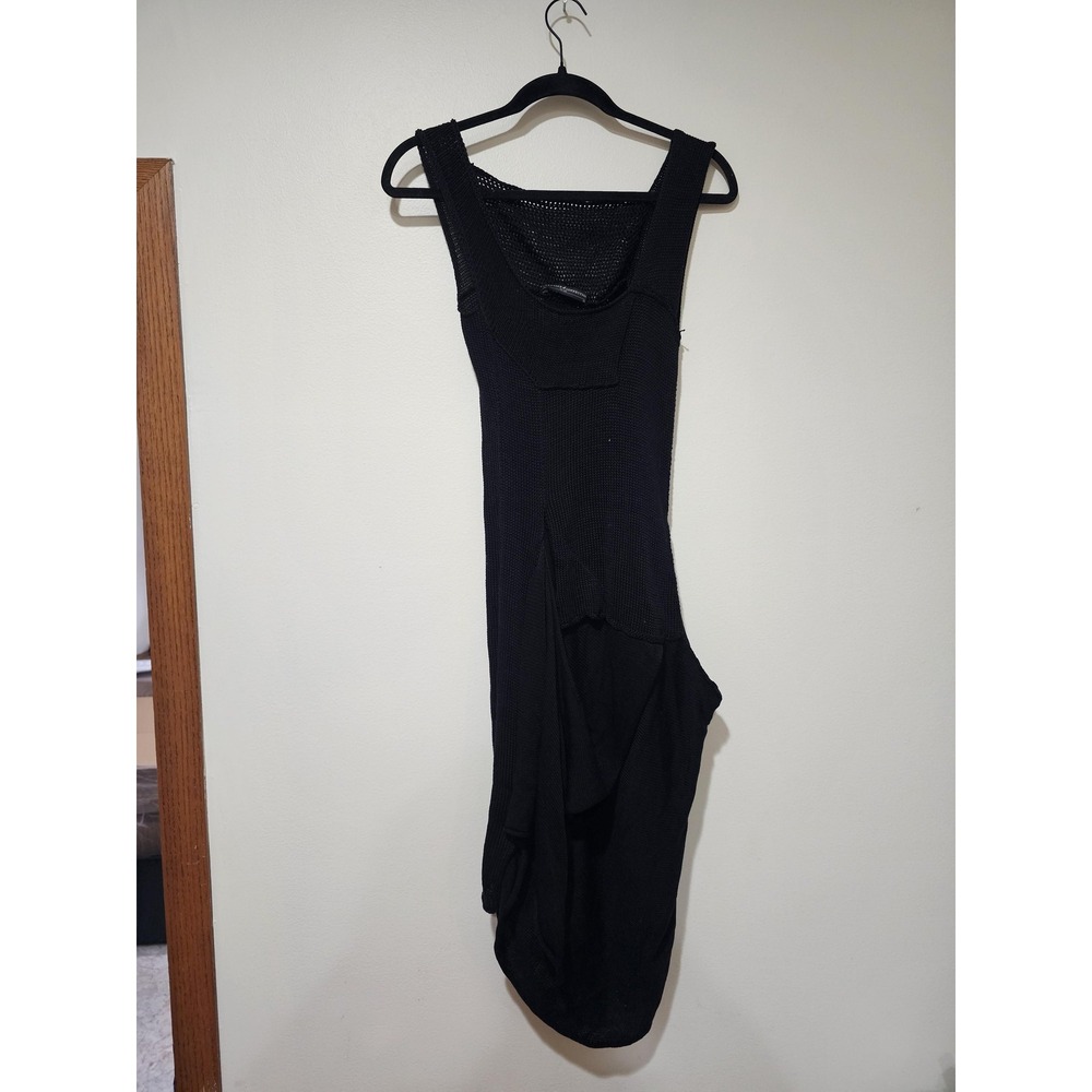 Peruvian Connection Sweater Dress Womens XS Black Knit Trapeze Sleeveless Long